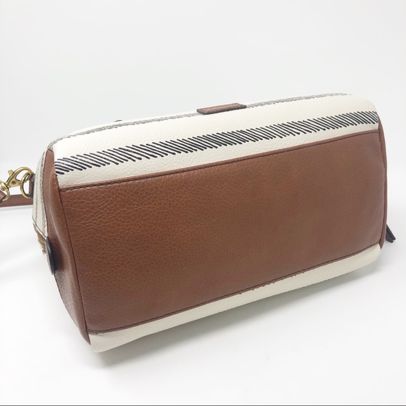Fossil | Sydney Satchel Bag Neutral Stripe Print - Picture 5 of 8